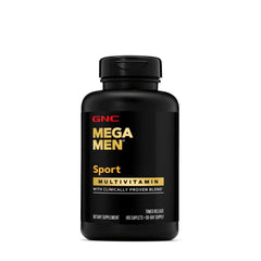 GNC Mega Men Sport bottle pour demonstrating easy serving flow