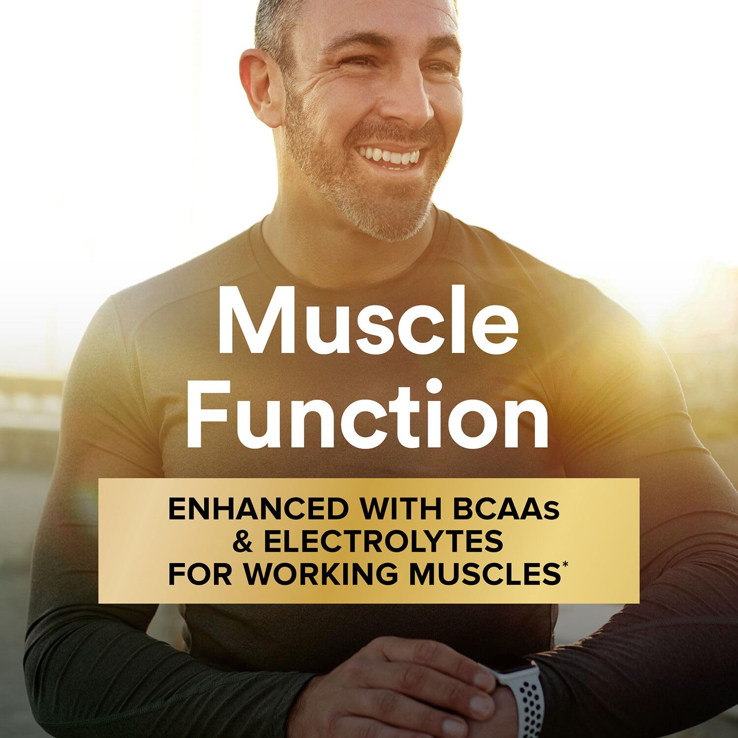 Daily use scenario with GNC Mega Men Sport supporting energy.