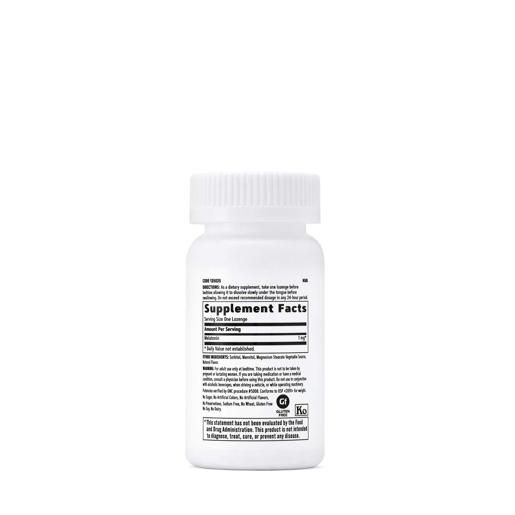 GNC Melatonin 1mg Cherry lozenges dissolving texture aids sleep onset