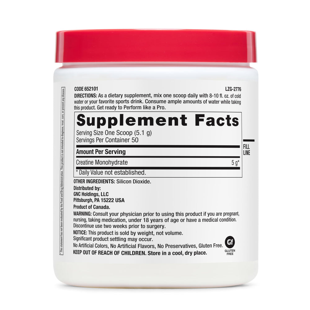 GNC Pro Performance Creatine Monohydrate Powder scoop for precise serving