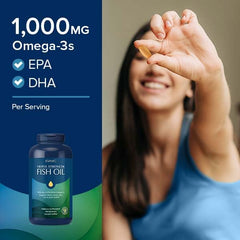 GNC Triple Strength Fish Oil enteric-coated softgels for cleaner intake.