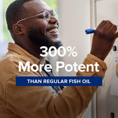 GNC Triple Strength Fish Oil mini softgels label highlights 1,000mg EPA and DHA per two capsules.