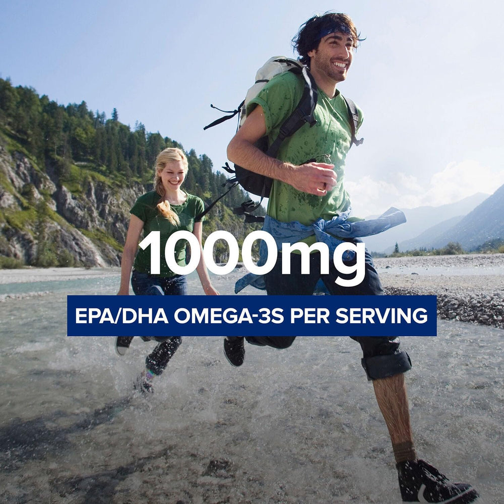 GNC Triple Strength Fish Oil softgels with enteric coating for reduced aftertaste.