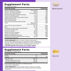 GNC Women’s 40+ Vitapak label close-up highlighting key nutrients