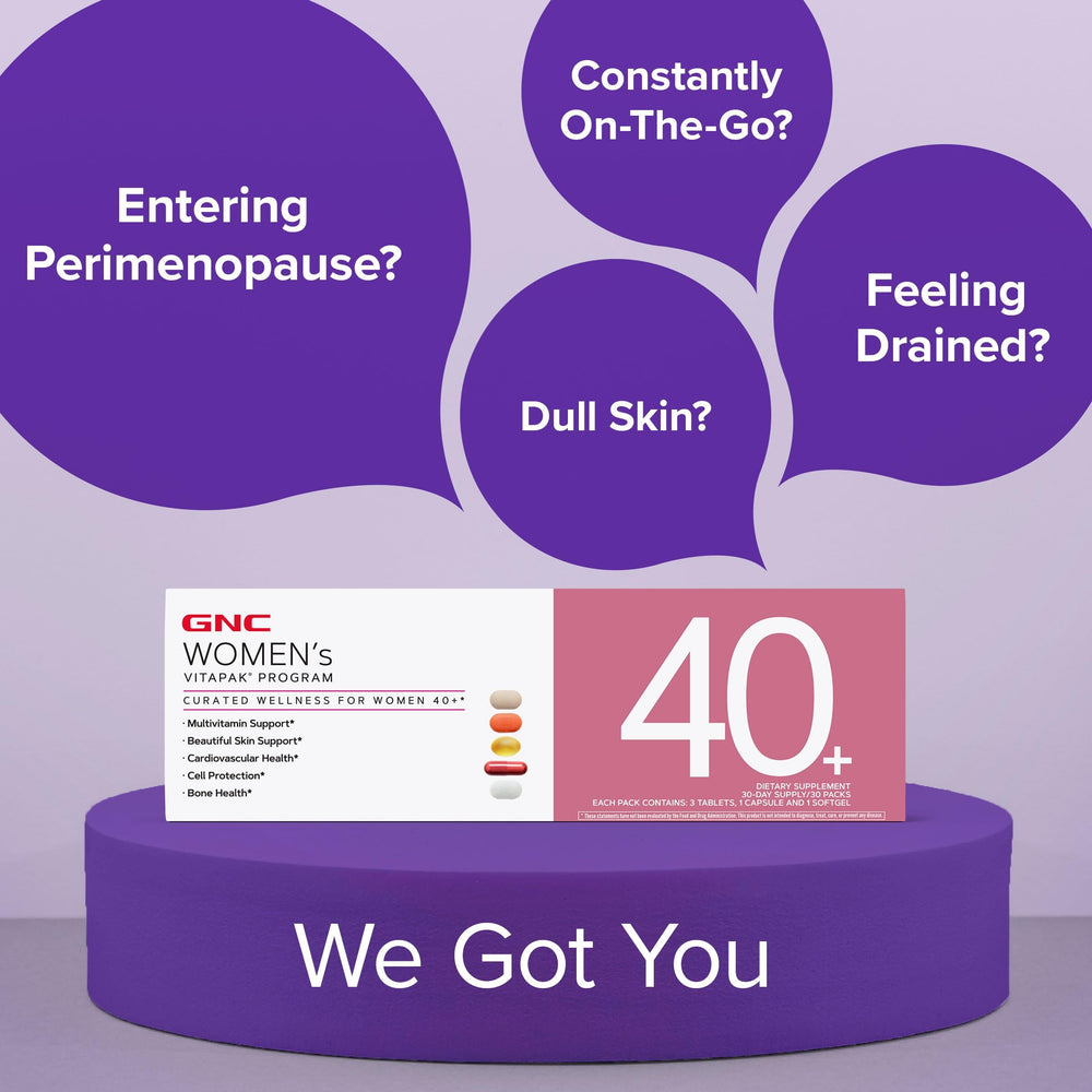 GNC Women’s 40+ Vitapak overderm collagen and hyaluronic acid
