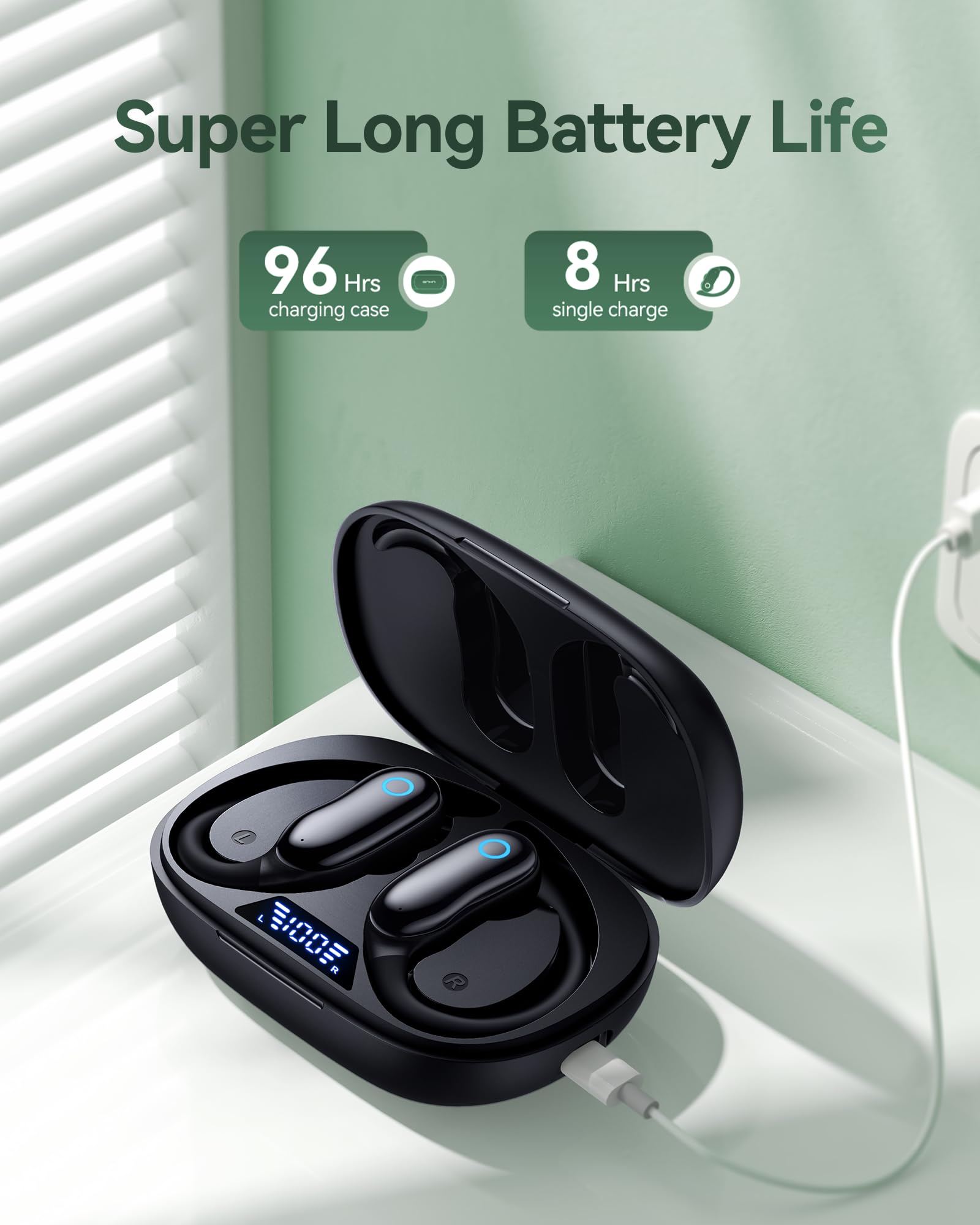 GNMN V7 IPX7 waterproof buds protect against sweat and rain during training.