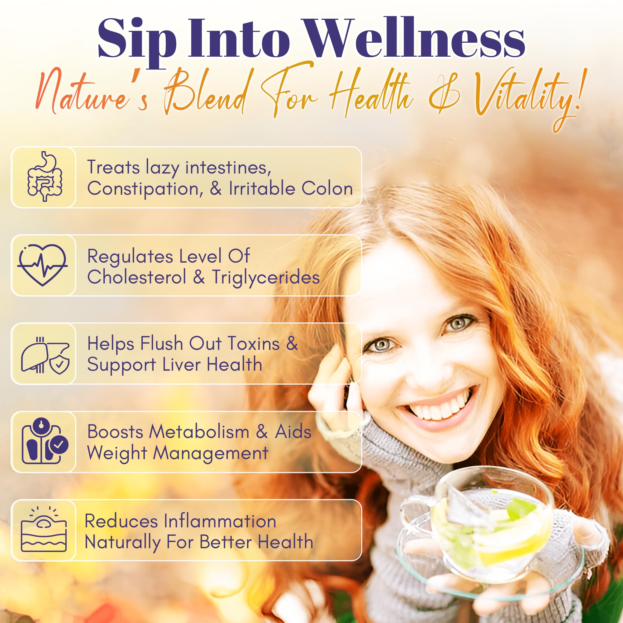 GN+Vida steeping tea cup demonstrates a soothing ritual with aromatic warmth.