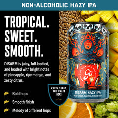 Go Brewing non-alcoholic pour in glass with crisp finish