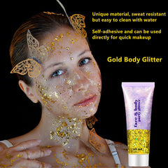 Go Ho Gold Eye Glitter enhances eye makeup with vibrant holographic sparkle.