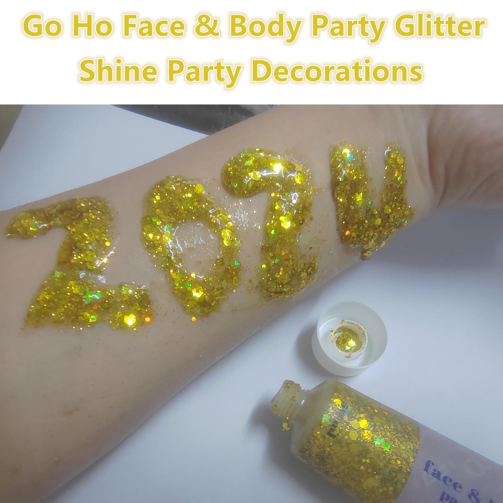 Go Ho Gold Nail Glitter adds glossy sparkle to manicures.