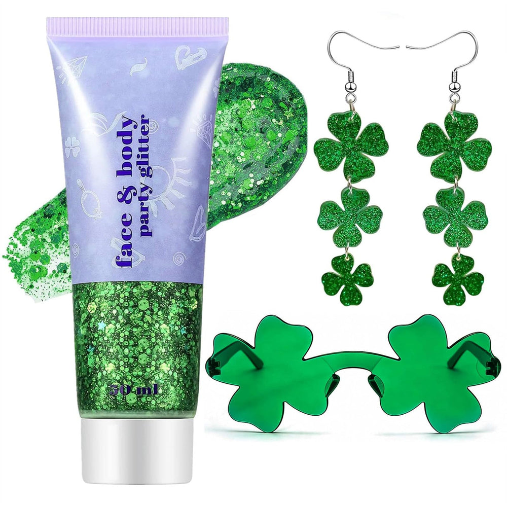 Go Ho Green Glitter Gel 50ml for festive face and body sparkle