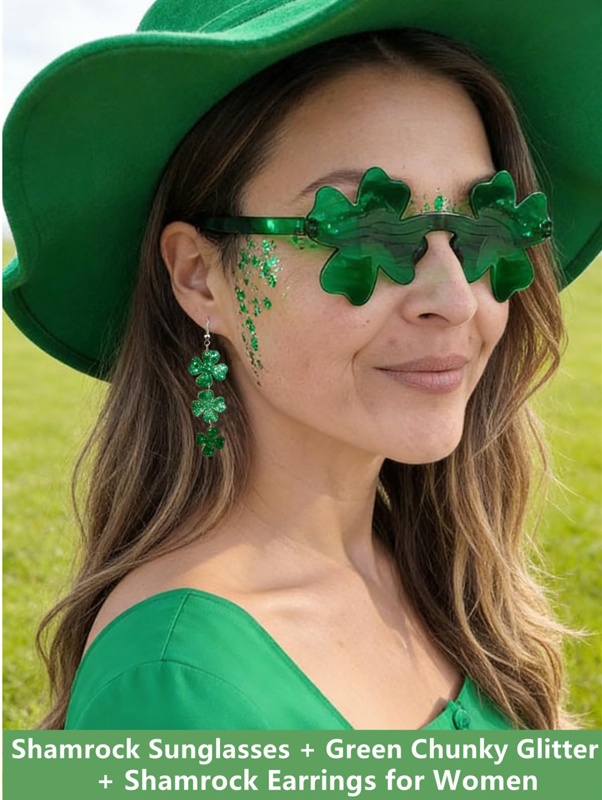 Go Ho Shamrock Dangle Earrings add lightweight charm to St. Patrick's outfits