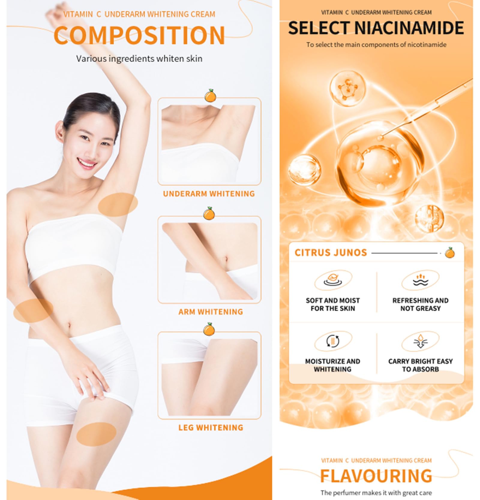 Go Ho Vitamin C Cream on neck area with gentle brightness.