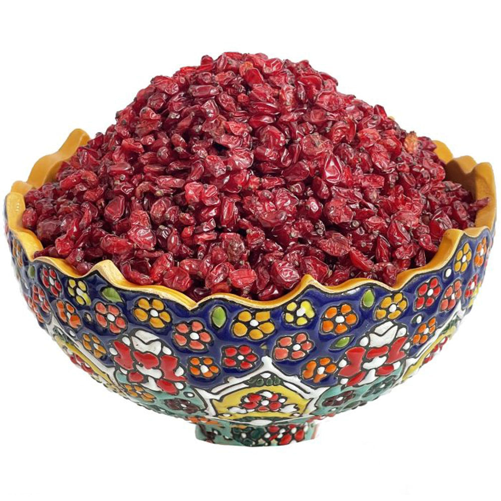 GOALDEES zereshk tart barberries sprinkled on rice for color and tang.