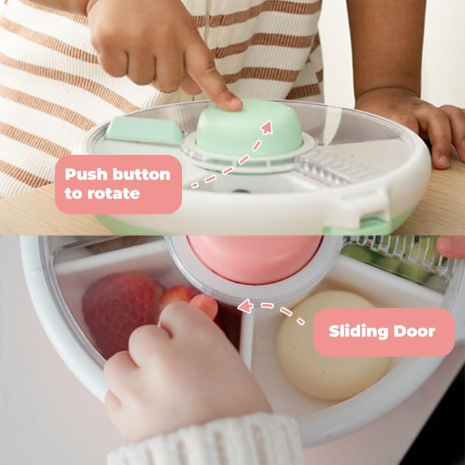 GoBe Kids Snack Spinner with sticker sheet for customization and engagement.