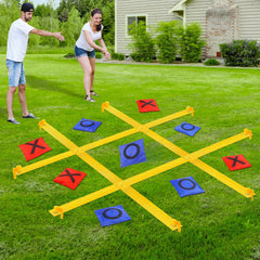 GoBene Giant Tic Tac Toe board on lawn for backyard play and friendly competition.
