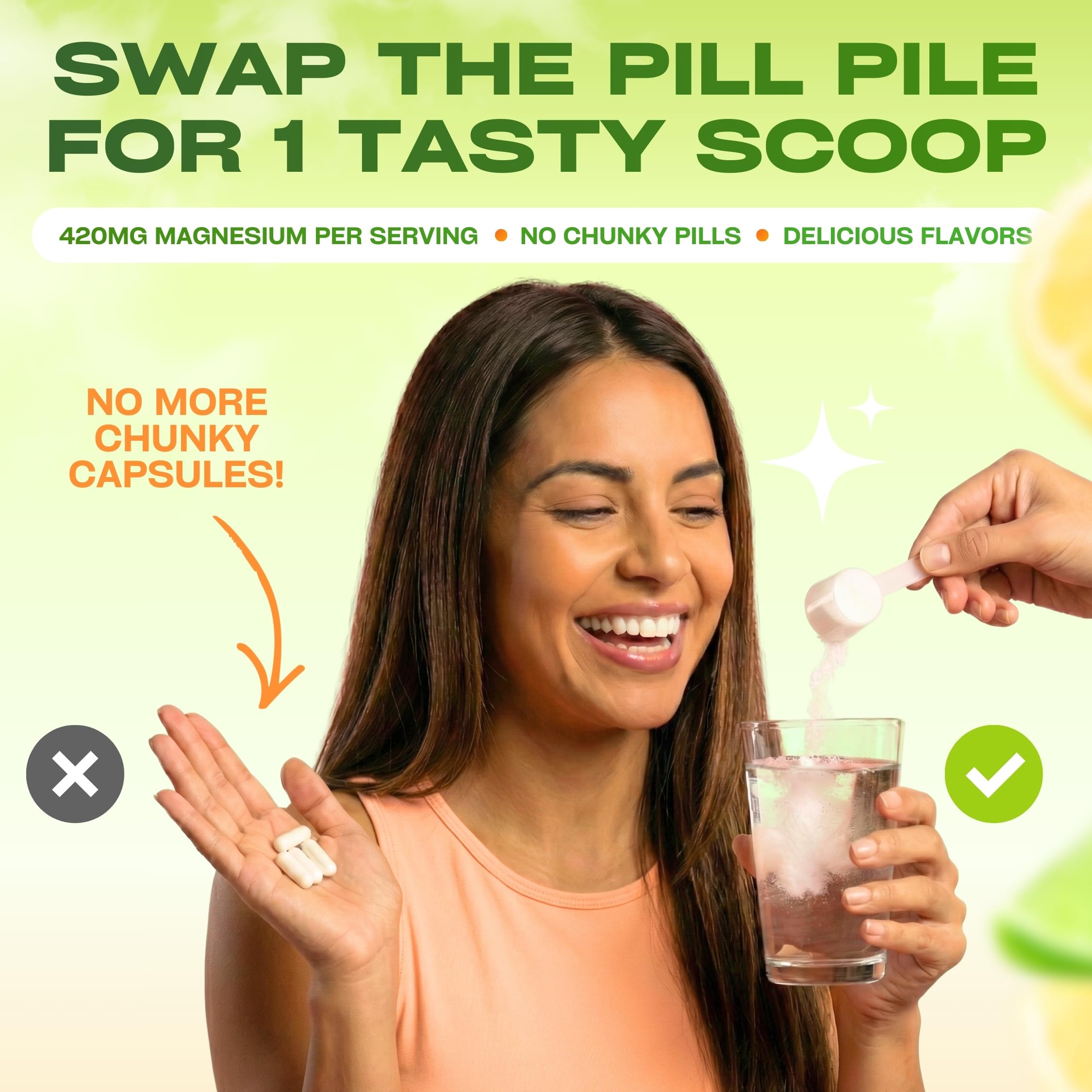GOBIOTIX magnesium glycinate powder dissolving in water for a refreshing drink