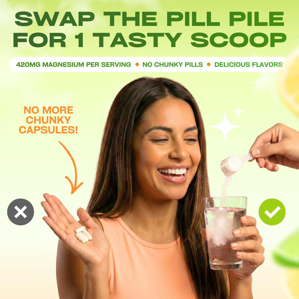 GOBIOTIX magnesium glycinate powder dissolving in water for a refreshing drink