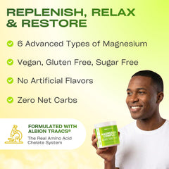 GOBIOTIX magnesium glycinate powder with honey citrus flavor in glass