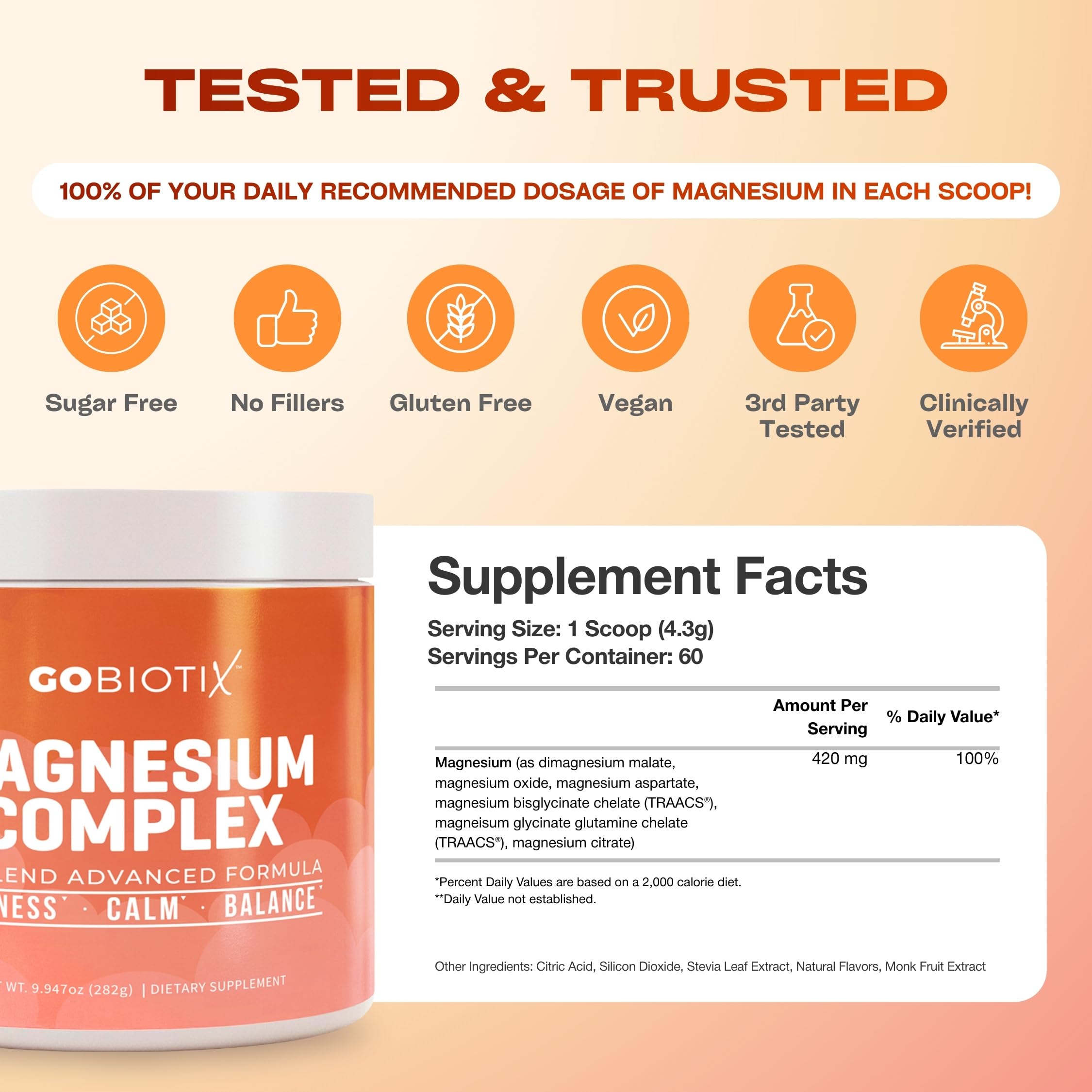 GoBiotix vegan-friendly and non-GMO formula on a bright countertop.
