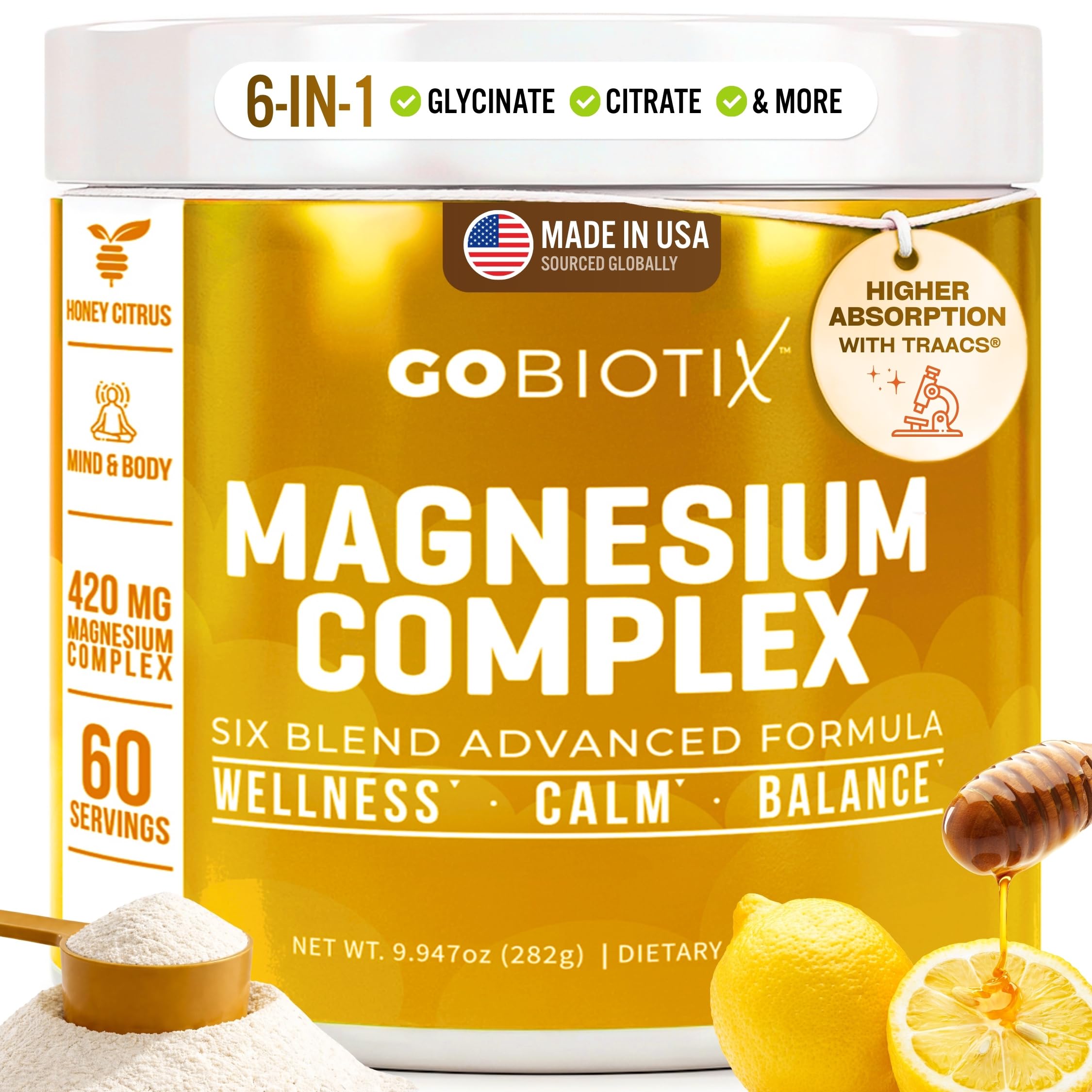 GoBiotix magnesium glycinate powder for easy daily mineral support.