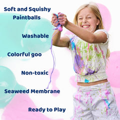 Goblies seaweed casing close-up highlighting eco-friendly outer shell for cleaner play.