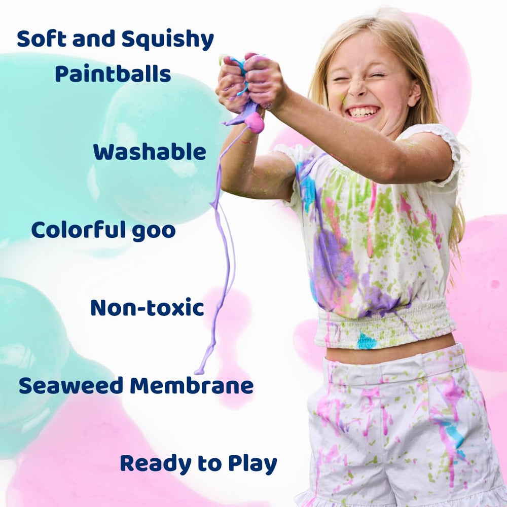 Goblies violet paintball splash on fabric rinses out easily