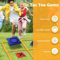 Gocasmus bean bags with Xs and Os provide easy, reusable gameplay pieces.