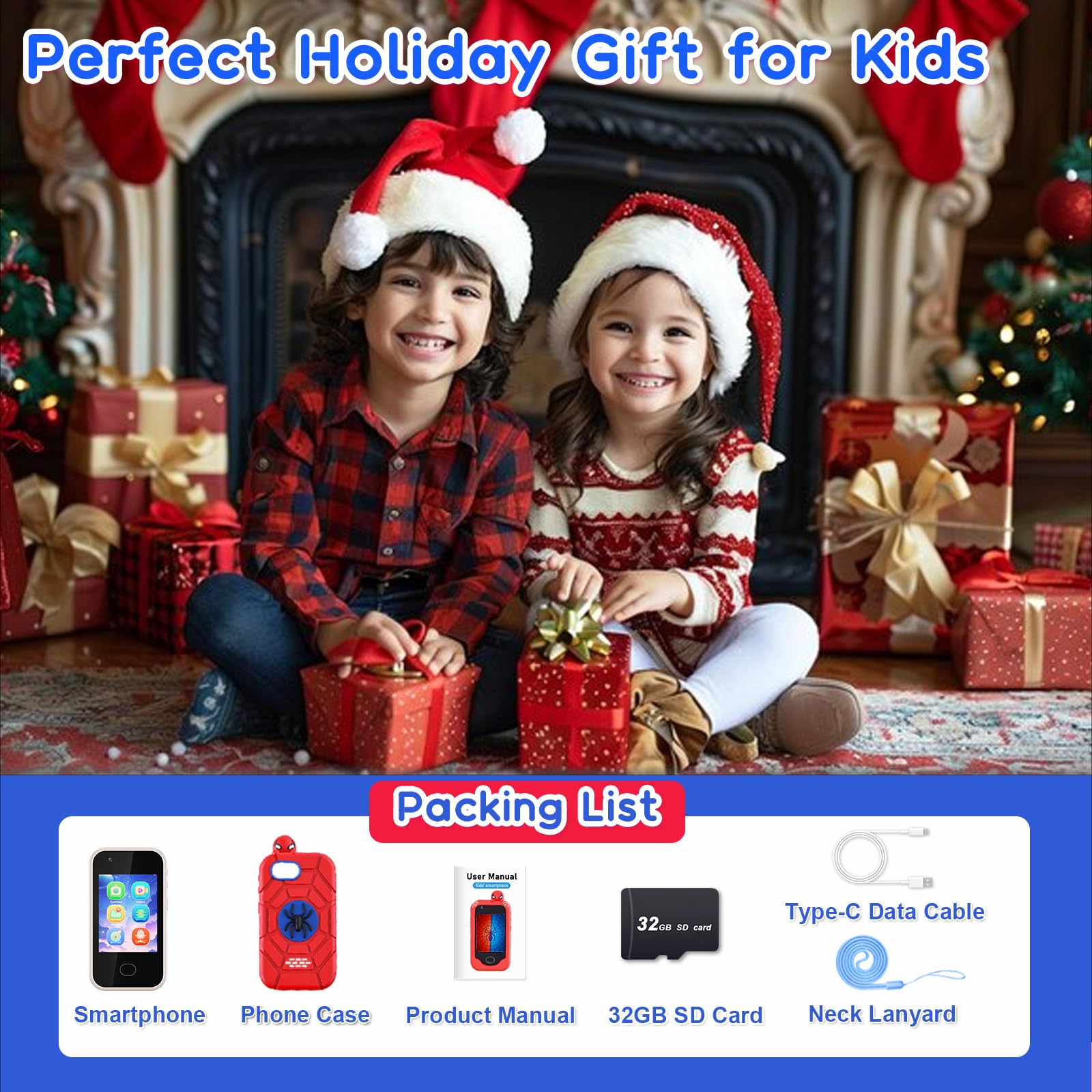Gocina Kids Smart Phone includes 32 GB card for instant storage