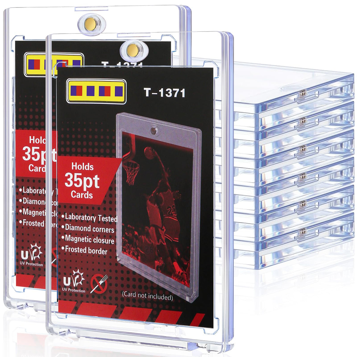 GoClimber 8ct magnetic card holders front view for organized display of your collection.