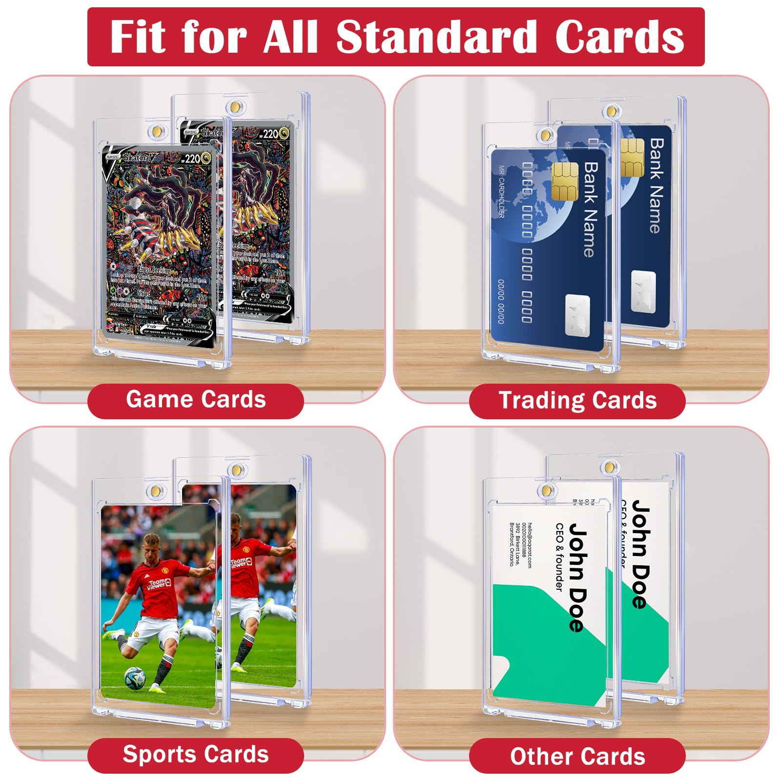 GoClimber 8ct magnetic card holders UV coating protects cards from light exposure.