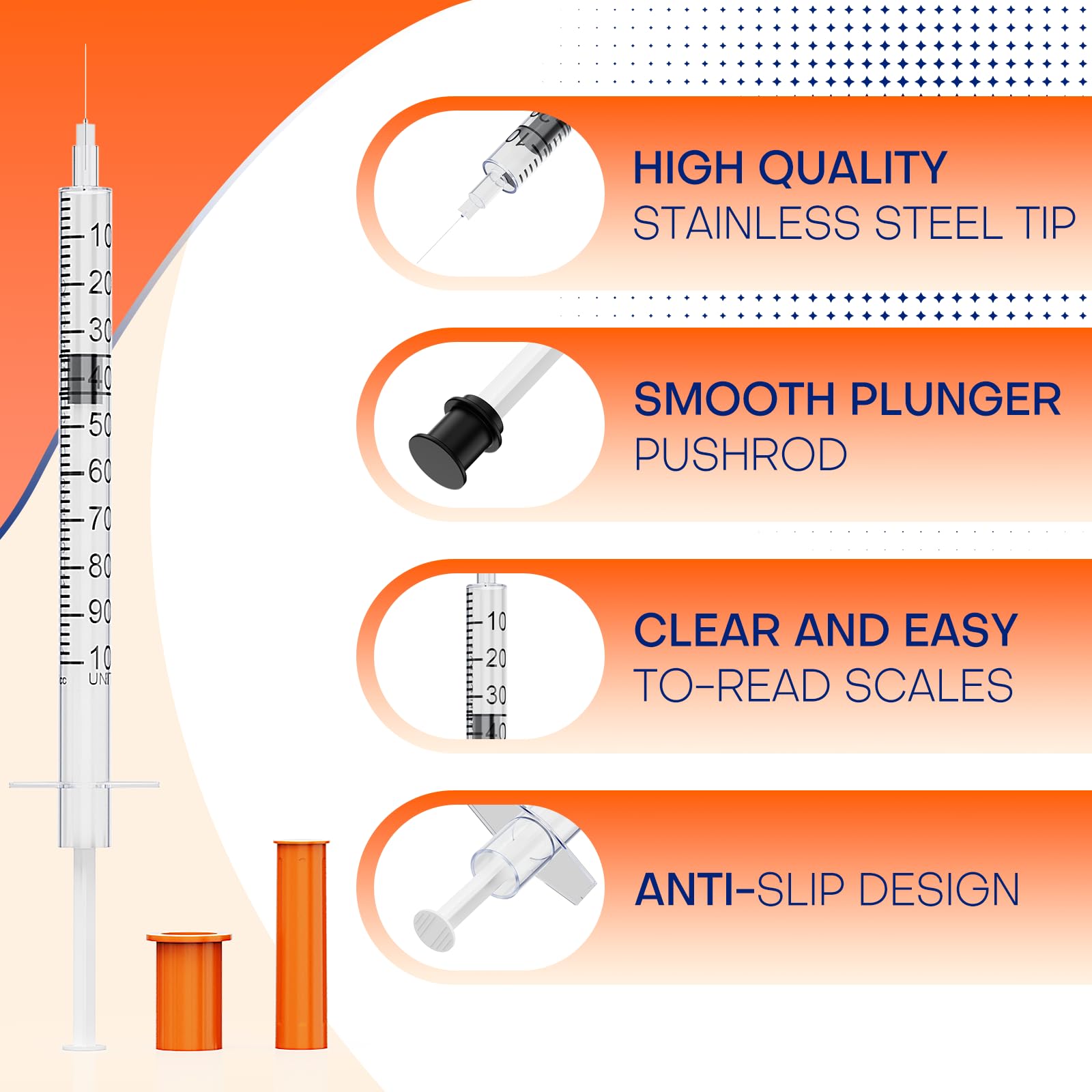 GODCREAT clear scale on 1ml syringe barrel for quick readings.