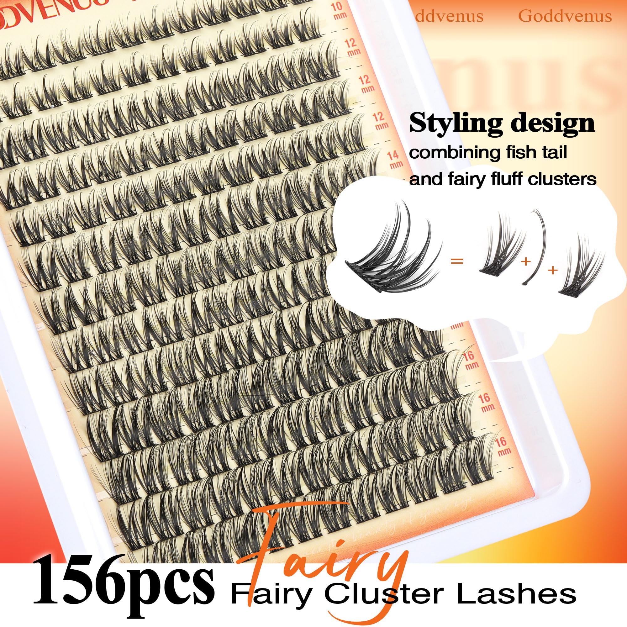 Goddvenus 10-16mm length options to tailor lash length.