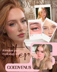 Goddvenus Brown Lash Clusters 14mm natural fan for gentle gaze enhancement.