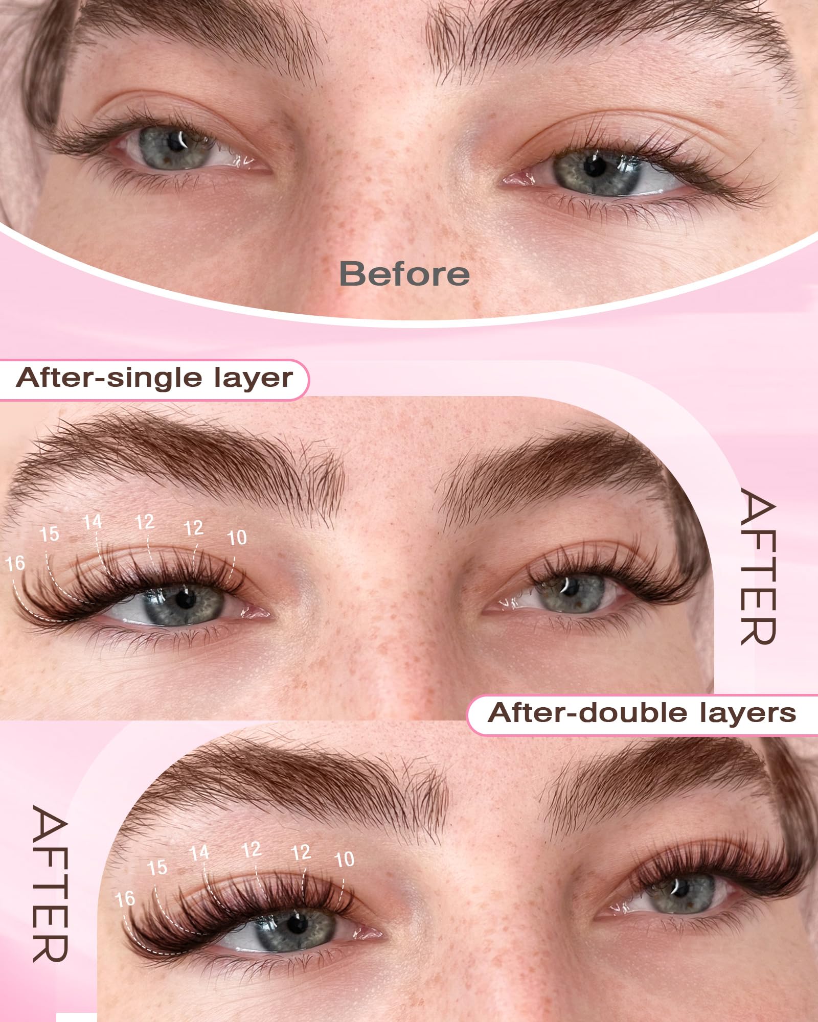 Goddvenus Brown Lash Clusters 16mm long lashes for fuller evening wear.