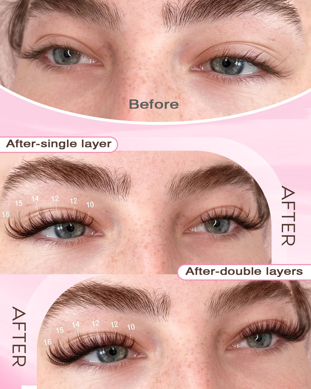 Goddvenus Brown Lash Clusters 16mm long lashes for fuller evening wear.
