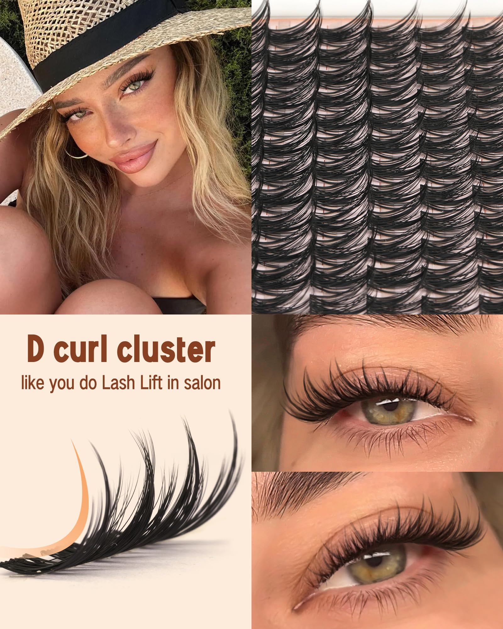 Goddvenus cat-eye effect lash clusters for eye-opening glamour.