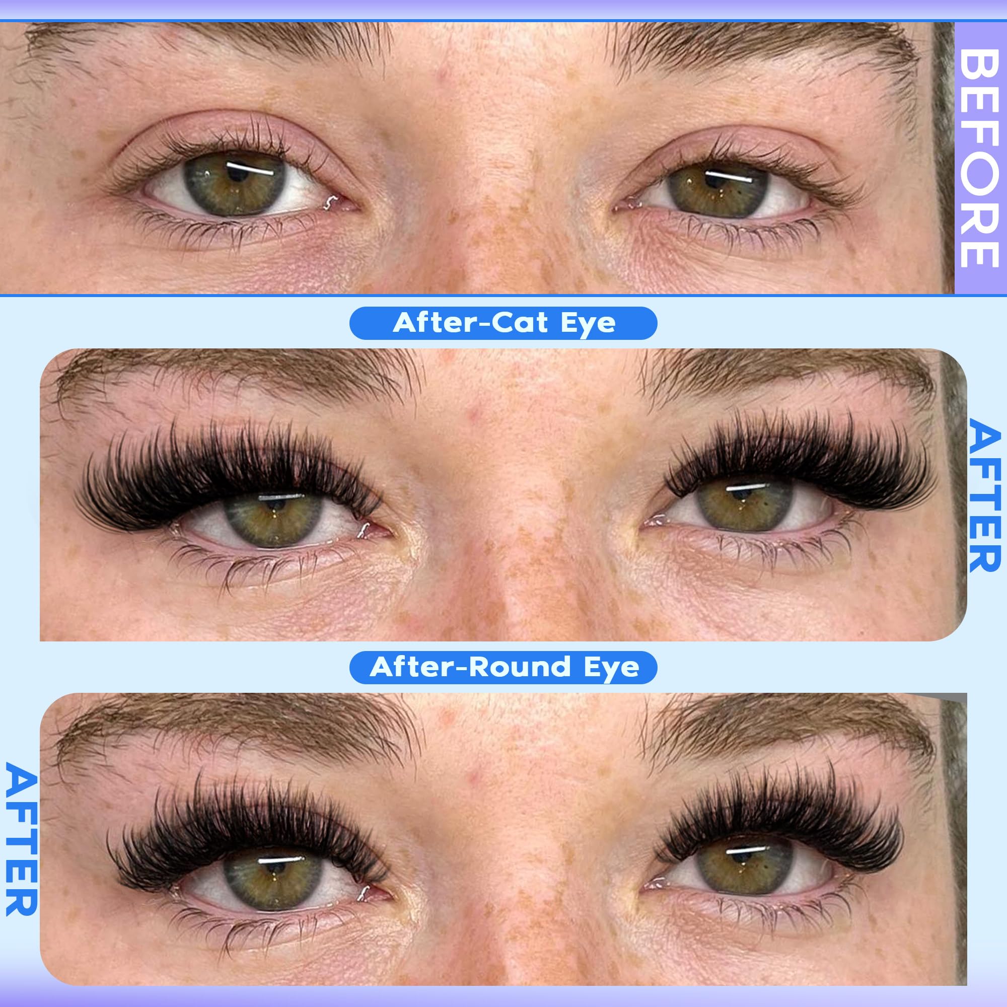 Goddvenus cat-eye look with wispy lash clusters for added drama.