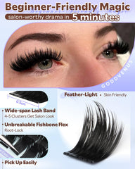 Goddvenus full-spiky lashes stay put through showers and daily activities.