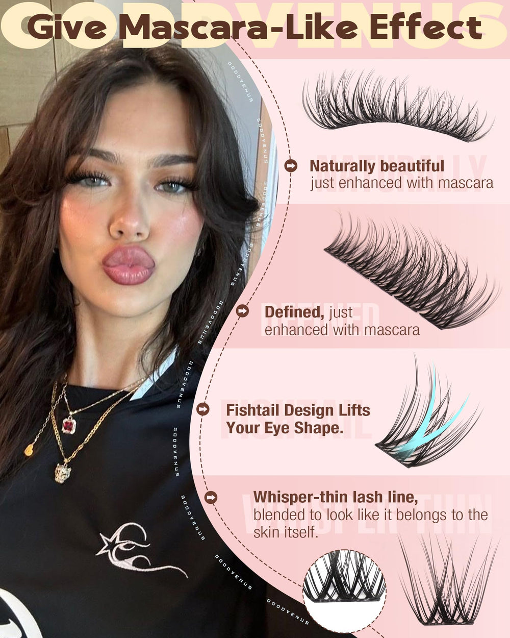 Goddvenus lash clusters application tweezers—easy, precise placement for flawless coating.