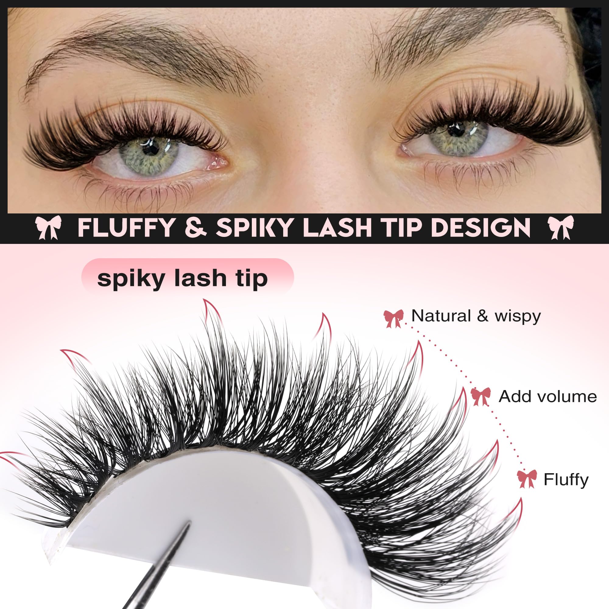 Goddvenus Vegan fibre offers gentle, skin-friendly lash clusters.