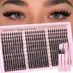 Goddvenus Manga Lash Clusters with precision tweezers for precise, mess-free application.