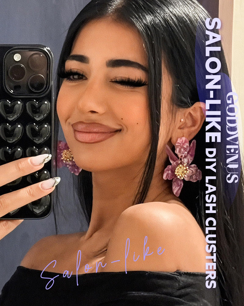 Goddvenus salon-style lash clusters spikes for versatile natural to bold looks.