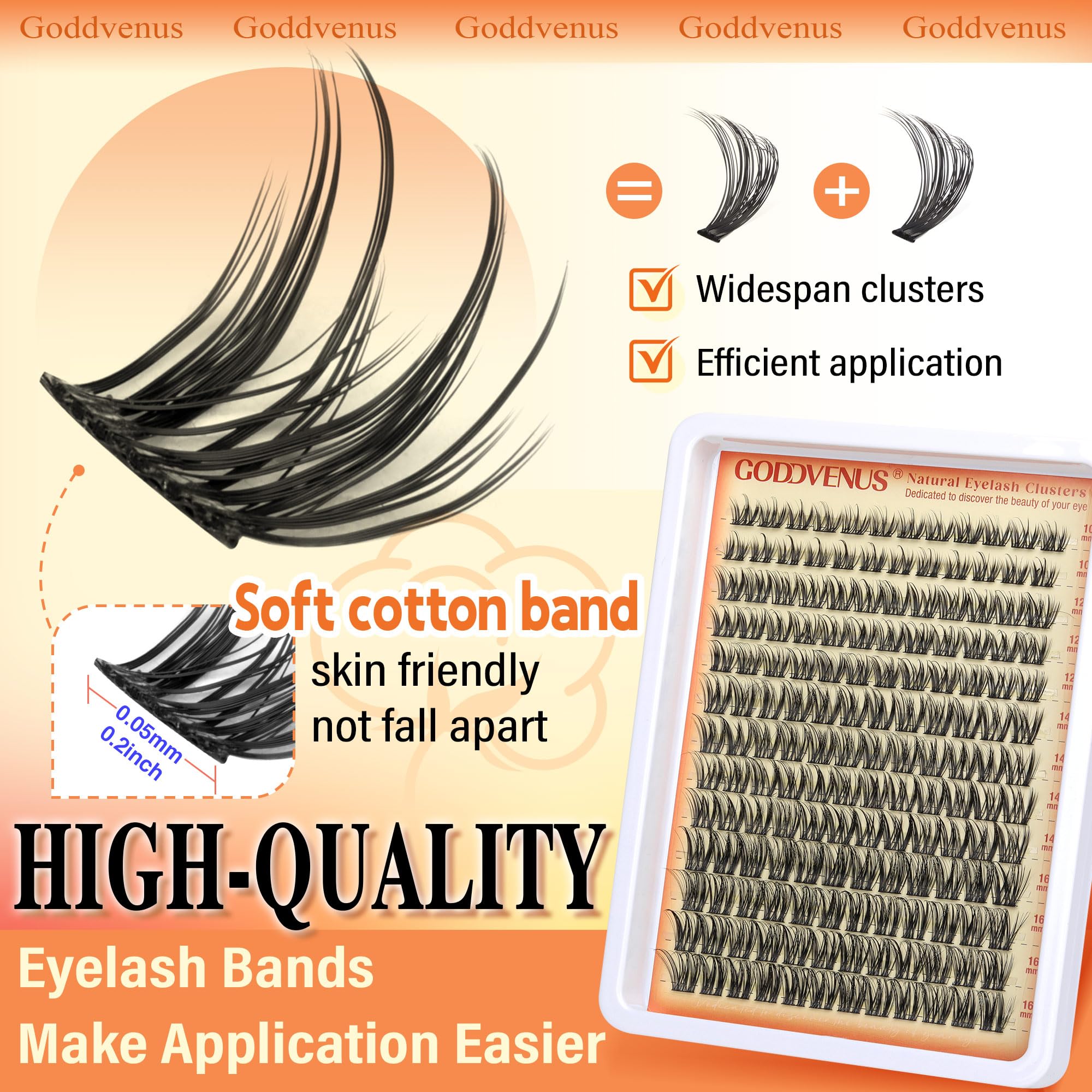 Goddvenus soft cotton band lashes designed for all-day comfort.
