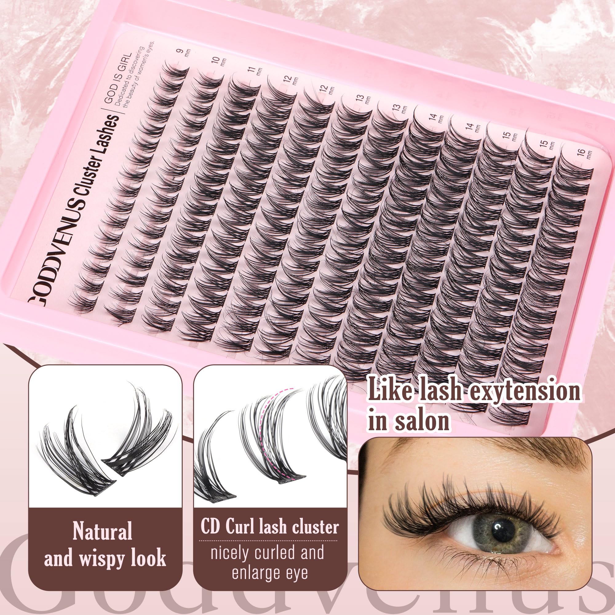 Goddvenus weightless lashes provide all-day comfort and breathable wear.