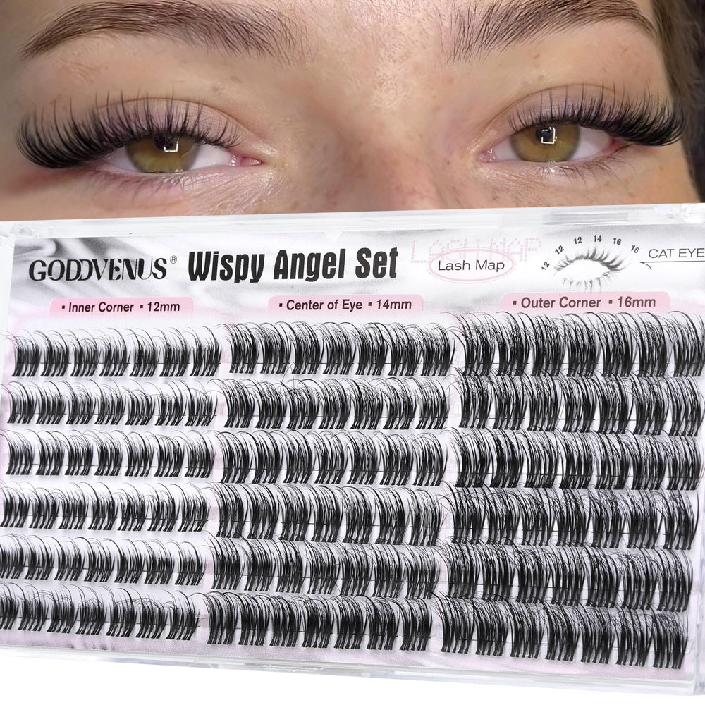 Goddvenus Wispy lash clusters 12mm natural look for subtle everyday lashes