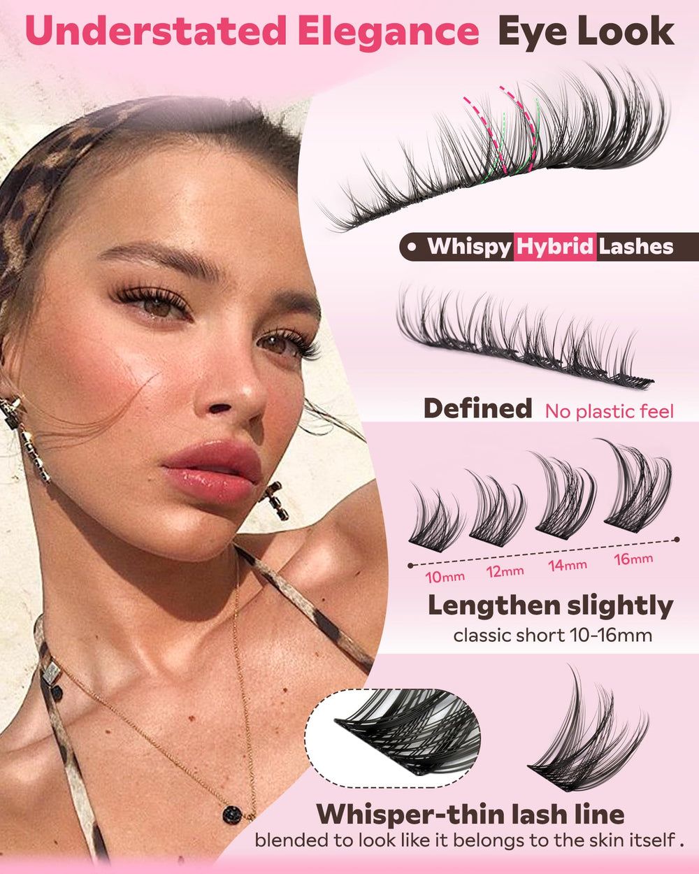 Goddvenus Wispy Lash Clusters application demo shows easy DIY lash extension at home.