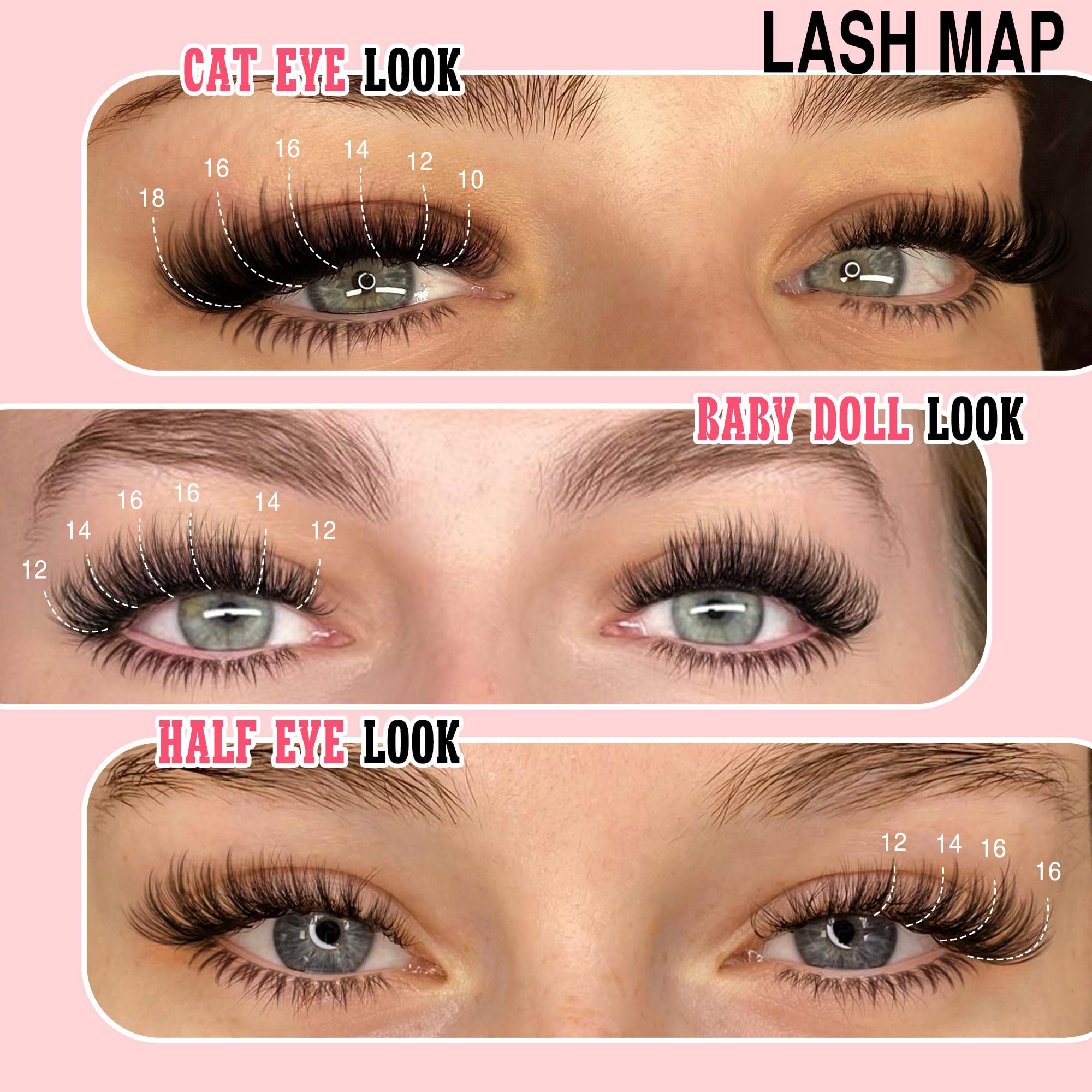Goddvenus cluster lashes with C Curl for lifted eye shape