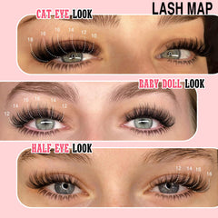 Goddvenus cluster lashes with C Curl for lifted eye shape