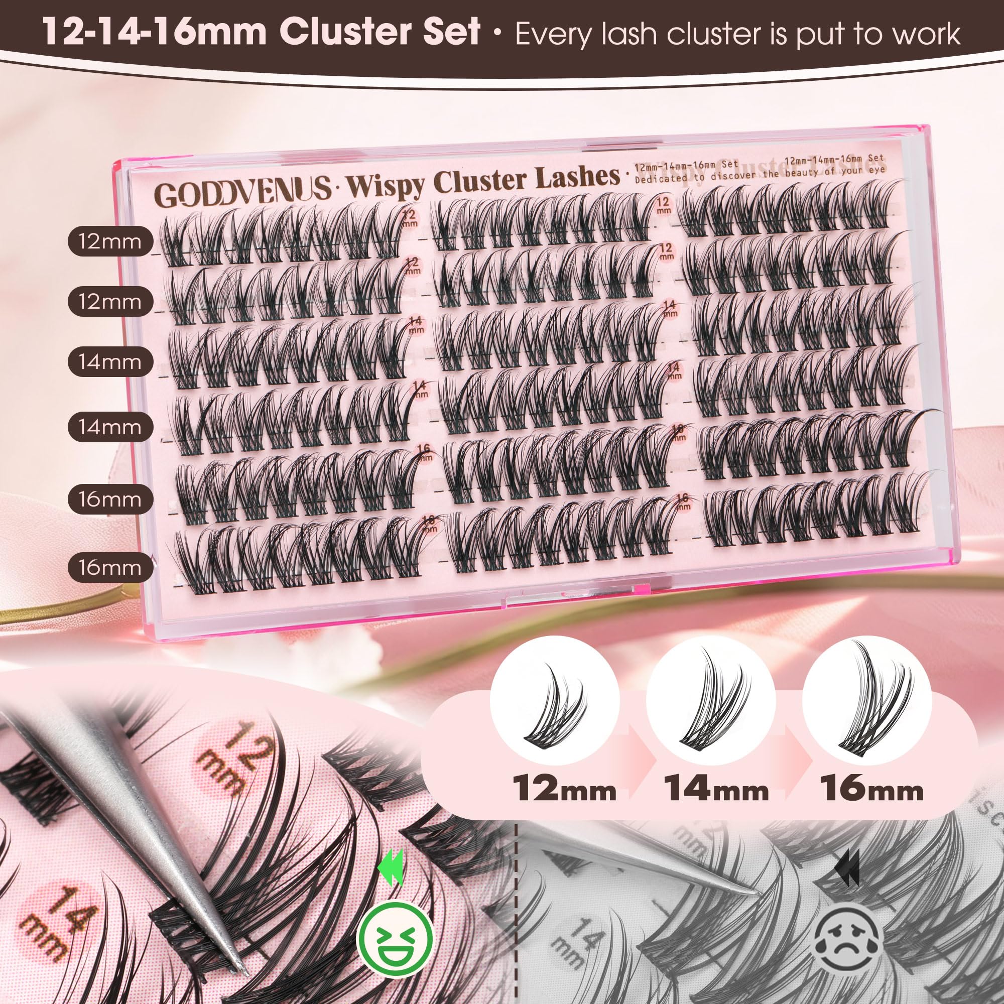 Goddvenus Wispy Lash Clusters lightweight breathable design for all-day wear.